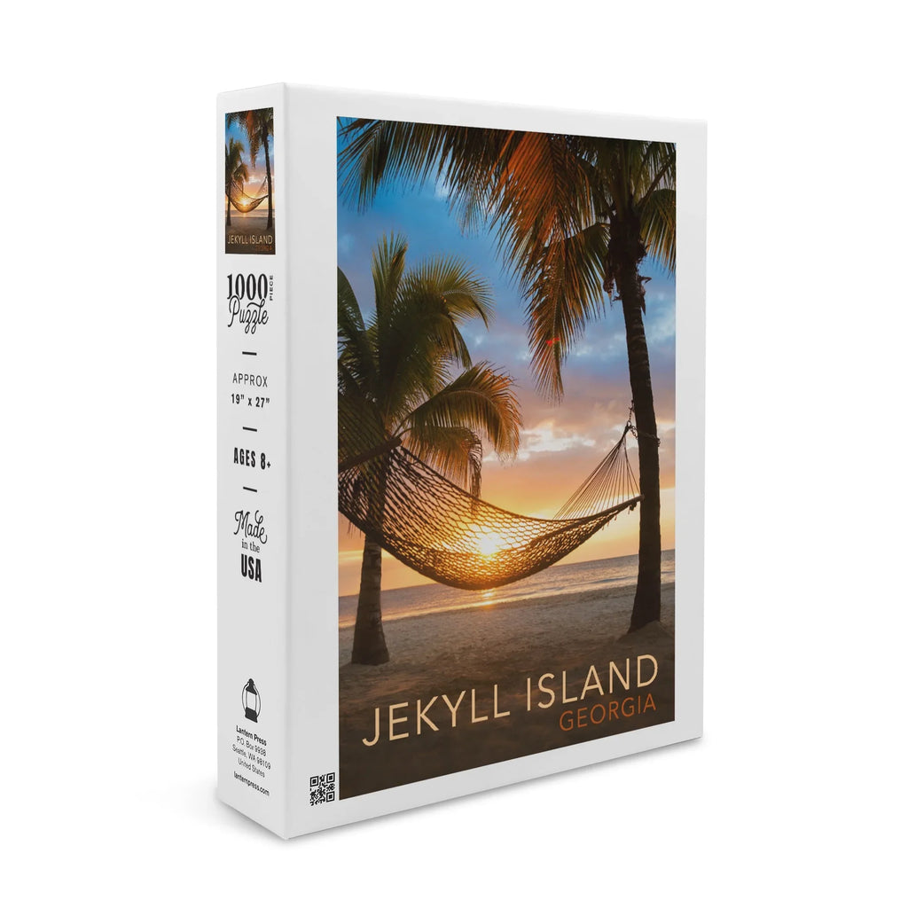 Jekyll Island, Georgia, Hammock and Sunset (1000 Piece Puzzle, Size 19x27, Challenging Jigsaw Puzzle for Adults and Family, Made in )