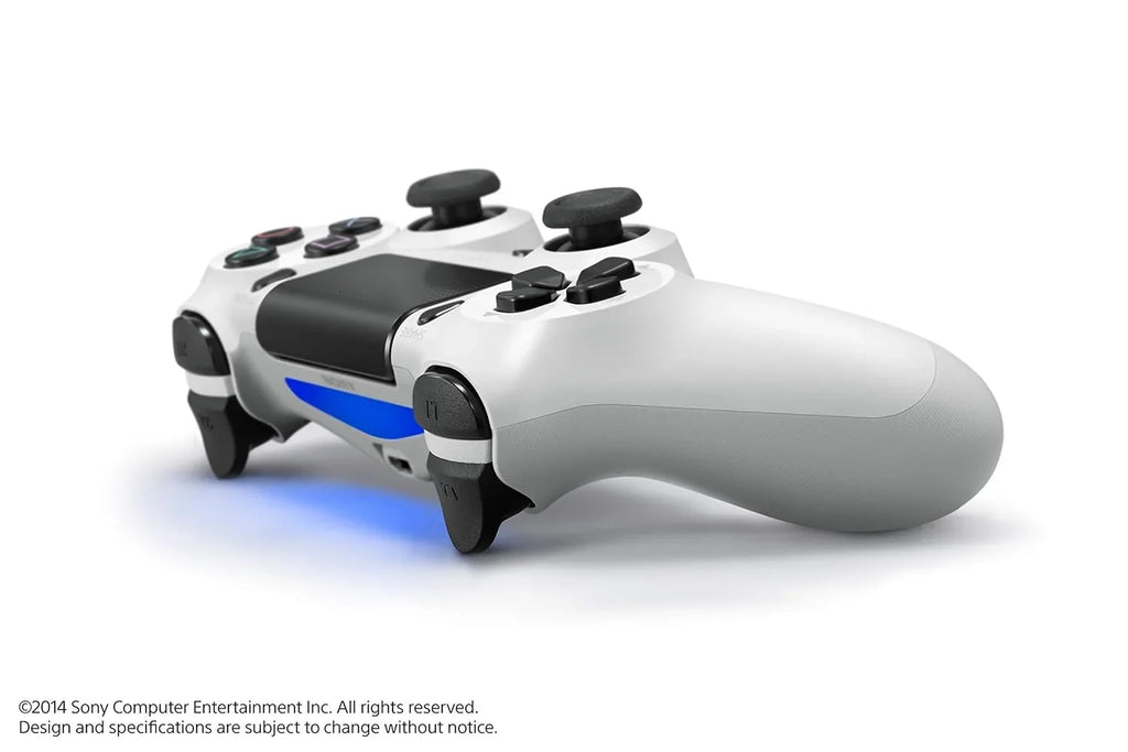 DualShock PlayStation 4 Wireless Controller - White Blue - Like New With Earbuds Bundle