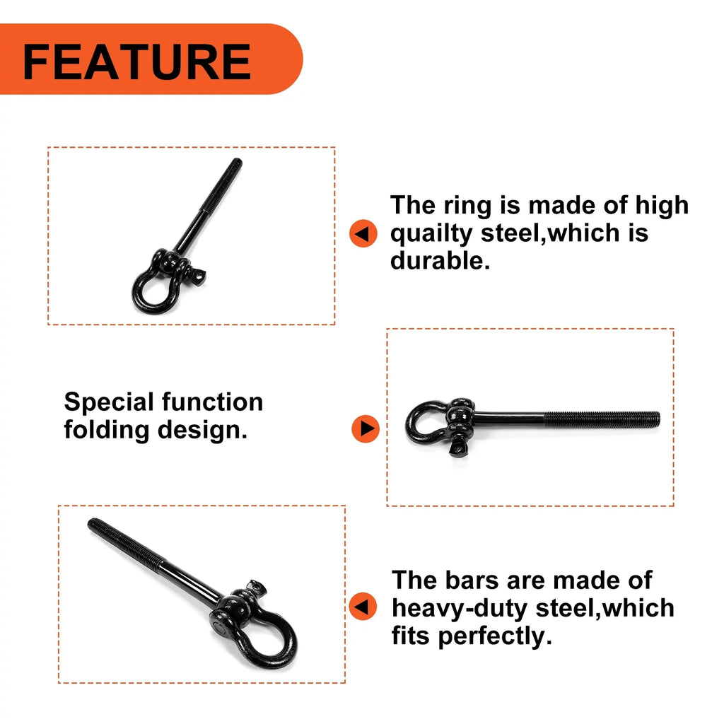 Kojem Steel Tow Hook Trailer Hitch Front Or Rear Trunk Hook for 2014-2023 Chevy Corvette C7 C8  Z06 ZR1 Replaces 15234068 Black