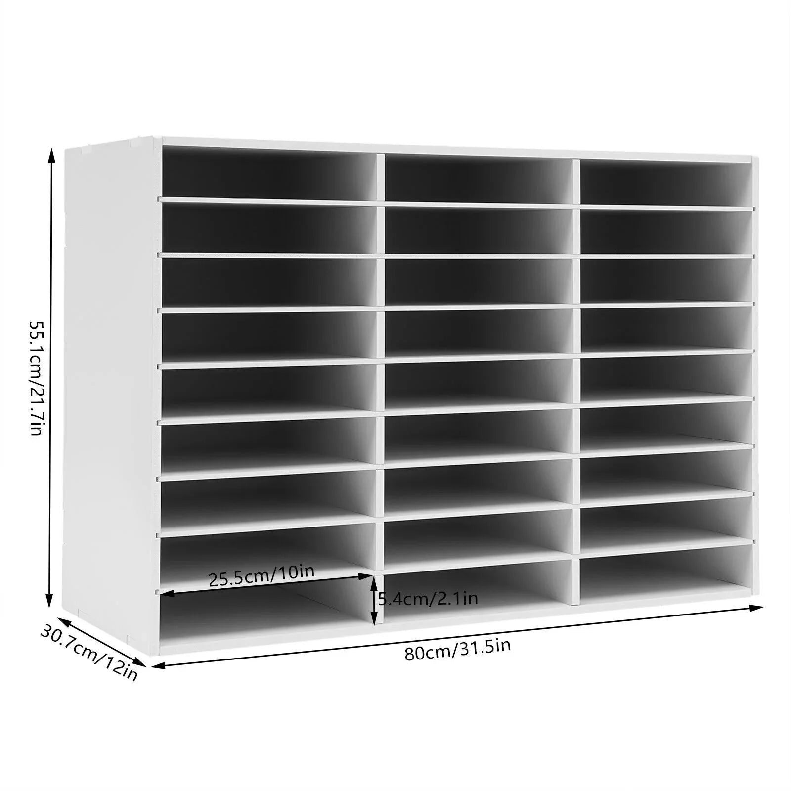 27 Slots Classroom Keepers Literature Storage Rack  File Holder White Mailbox