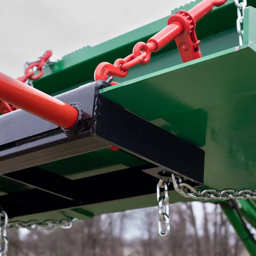 Titan Attachments Dual Prong 43" Hay Bale Spear Attachment, Universal  Front Skid Steer Tractor Loader Bucket Attachment, 3000  Capacity, Conus 2 Tines, Chains and Ratchet Binders Included