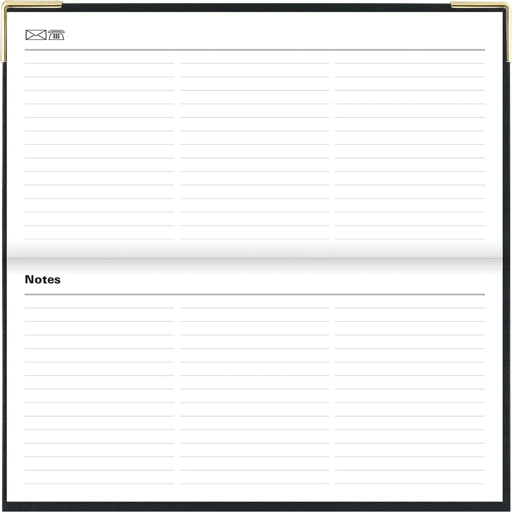 Of London 12S Daily Planner, Day Per Page, Classic Slim Month Per Page, 13 Months Jan 2023 - Jan 2024, Landscape Diary 2023 6 5/8" 3 1/4" (Black)