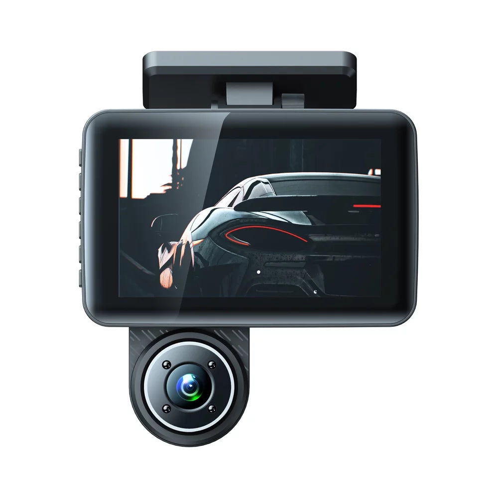 Shinysix 3 Cameras Dash Cam 4in Clear Car Rearview Mirror Car Video Recording Camcorder Wide Angle Car Camera Recorder Auto Safety Driving Recorder