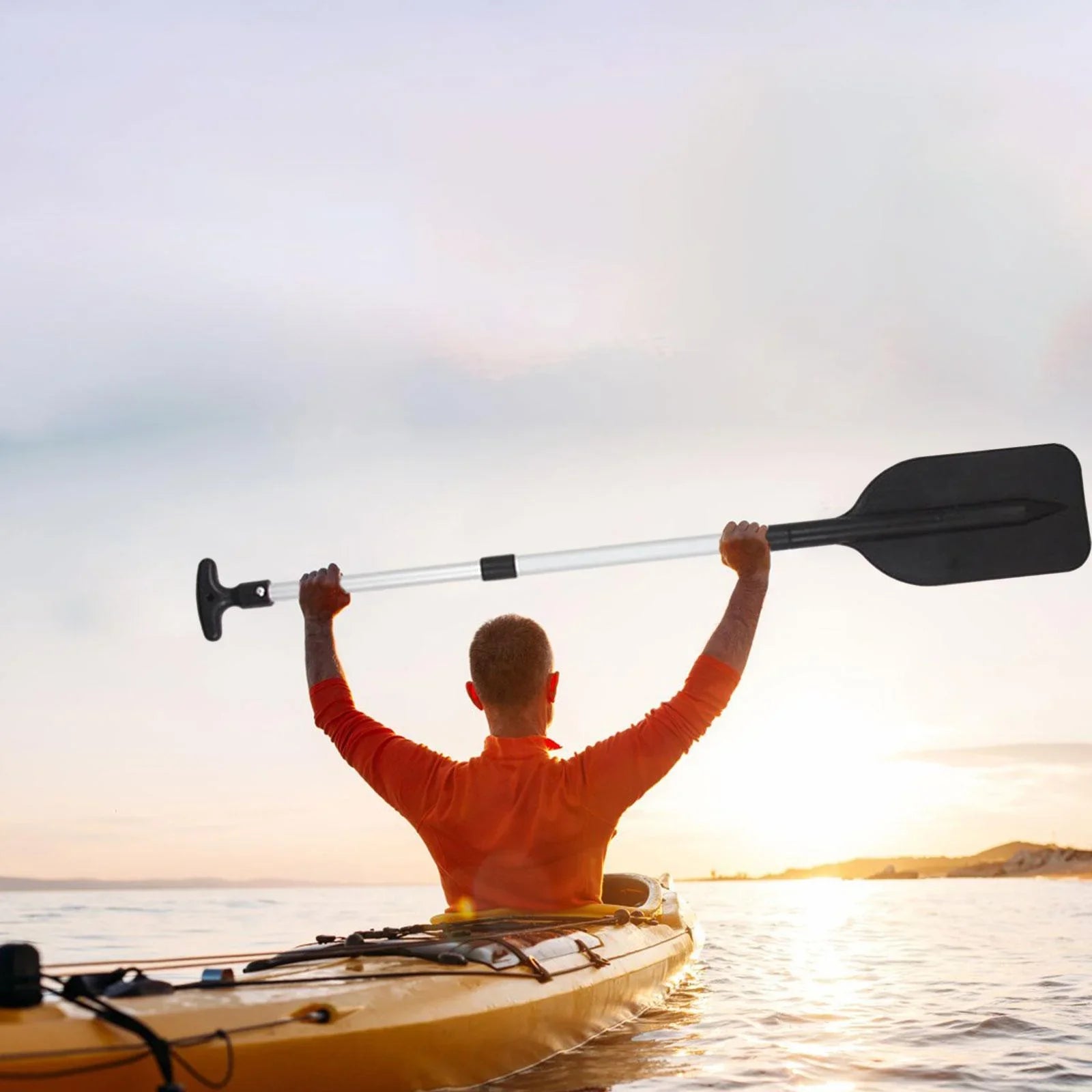 funtasica Canoeing Paddle Flexible Durable Beginners Float Boat Paddle Boat Oars for Canoe Outdoor Activities Sports Kayaking Black