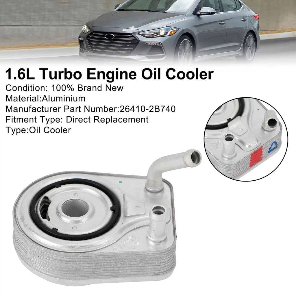 Motor Genic Engine Oil Cooler 26410-2B740 For Elantra Kona Sonata Tucson Veloster 1.6L 13-20
