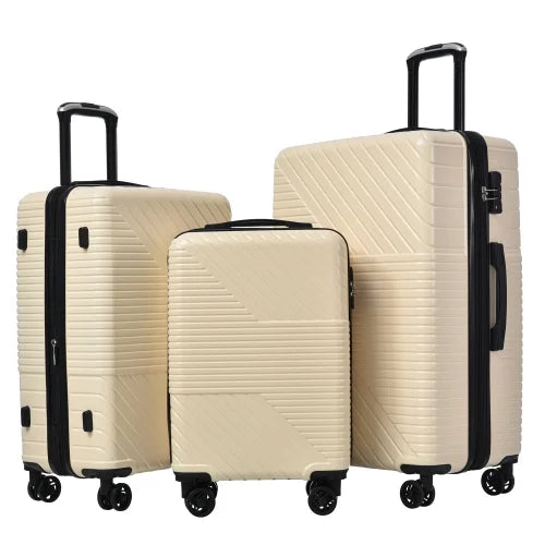 Zateety Hardshell Luggage Sets 3 Piece double spinner 8 wheels Suitcase with  Lock Lightweight 20''24''28''