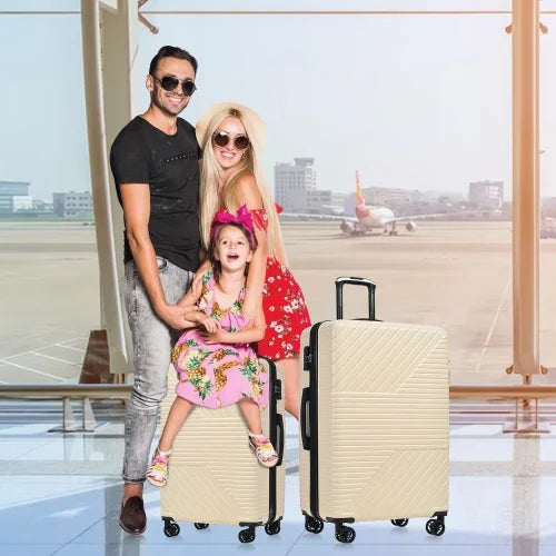 Zateety Hardshell Luggage Sets 3 Piece double spinner 8 wheels Suitcase with  Lock Lightweight 20''24''28''