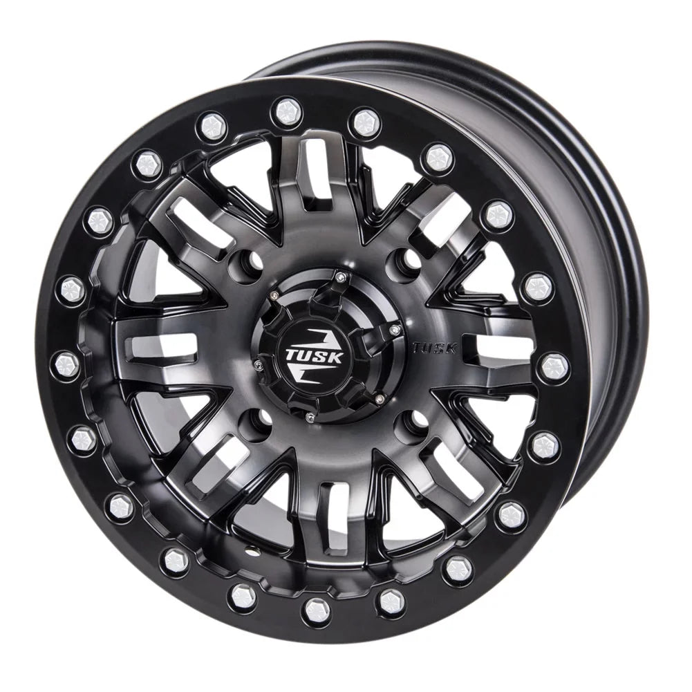 4/156 Tusk Teton Beadlock Wheel 15x7 5.0 + 2.0 Gun Metal/Black For  Wolverine  2 1000 R-Spec 2022
