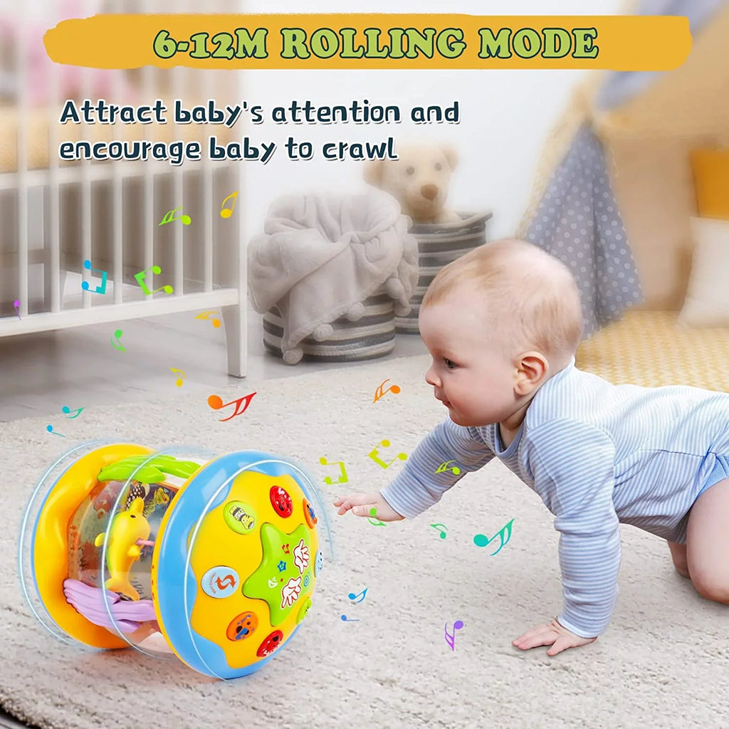 Baby Toys For 6-12 Months,4 in 1 Musical Projector Educational Learning Infant Toys,Ocean Rotating Light Up Toys for Toddlers