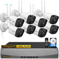 5.5MP Security Camera System,8PcsOutdoor camera, Security Cameras Wireless Wifi ,night vision surveillance cameras, 2-Way Audio