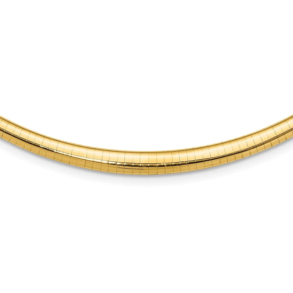 14k Polished 3/6mm Graduated Omega Necklace QODG6-16