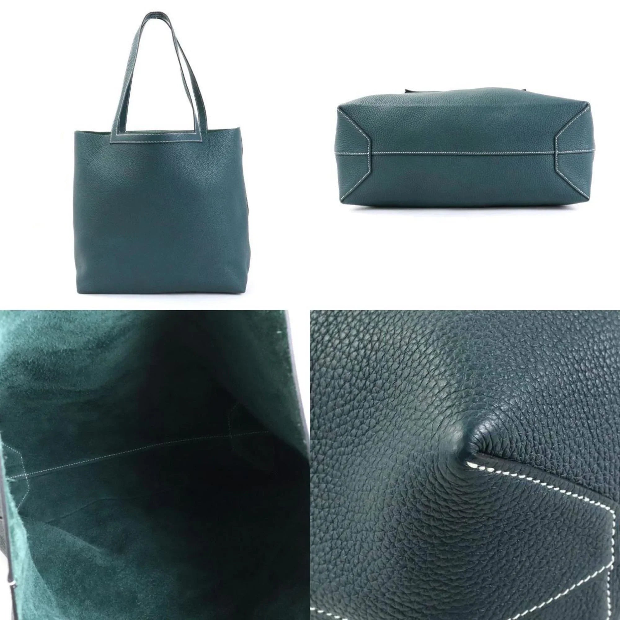 Pre-Owned  Shoulder Bag Tote Cover Serie 46 Taurillon Clemence Vert Cypress Unisex (Good)