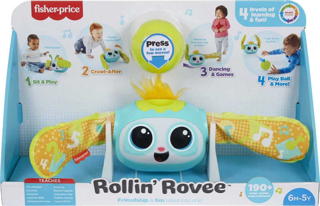 Fisher-Price Rollin’ Rovee Learning Toy with Music and Lights, Baby Toddler and Preschool Child Toy