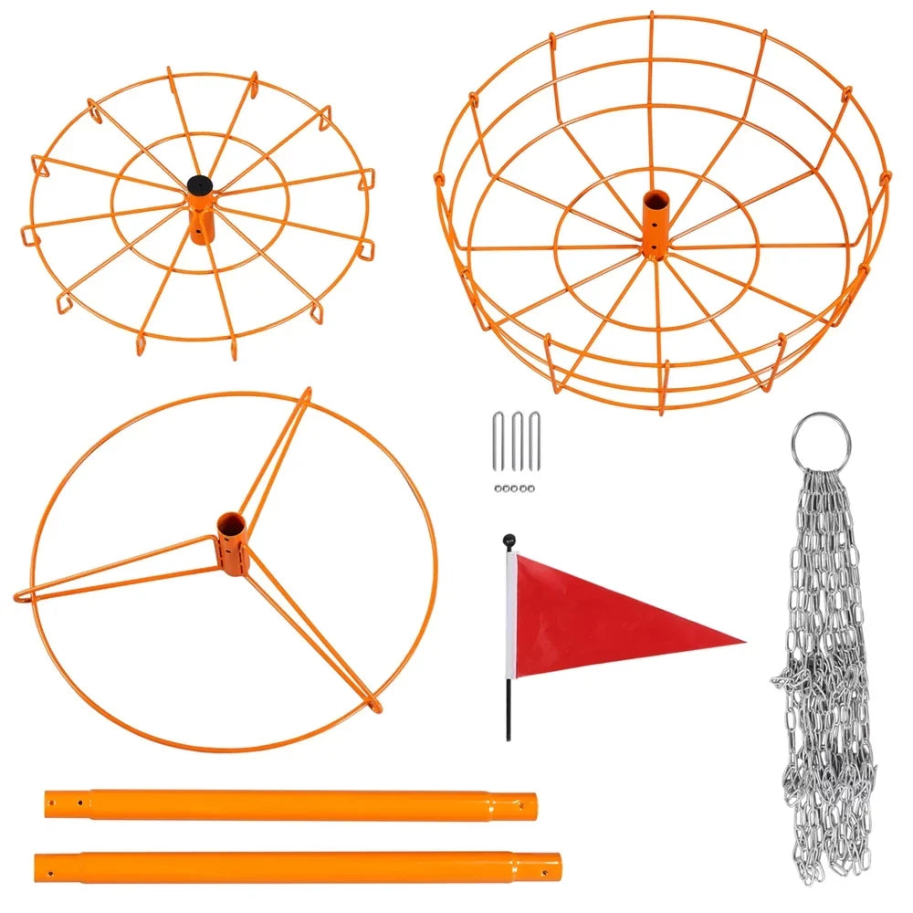 SmileMart 12-Chain Disc Golf Goal Target Practice, Orange