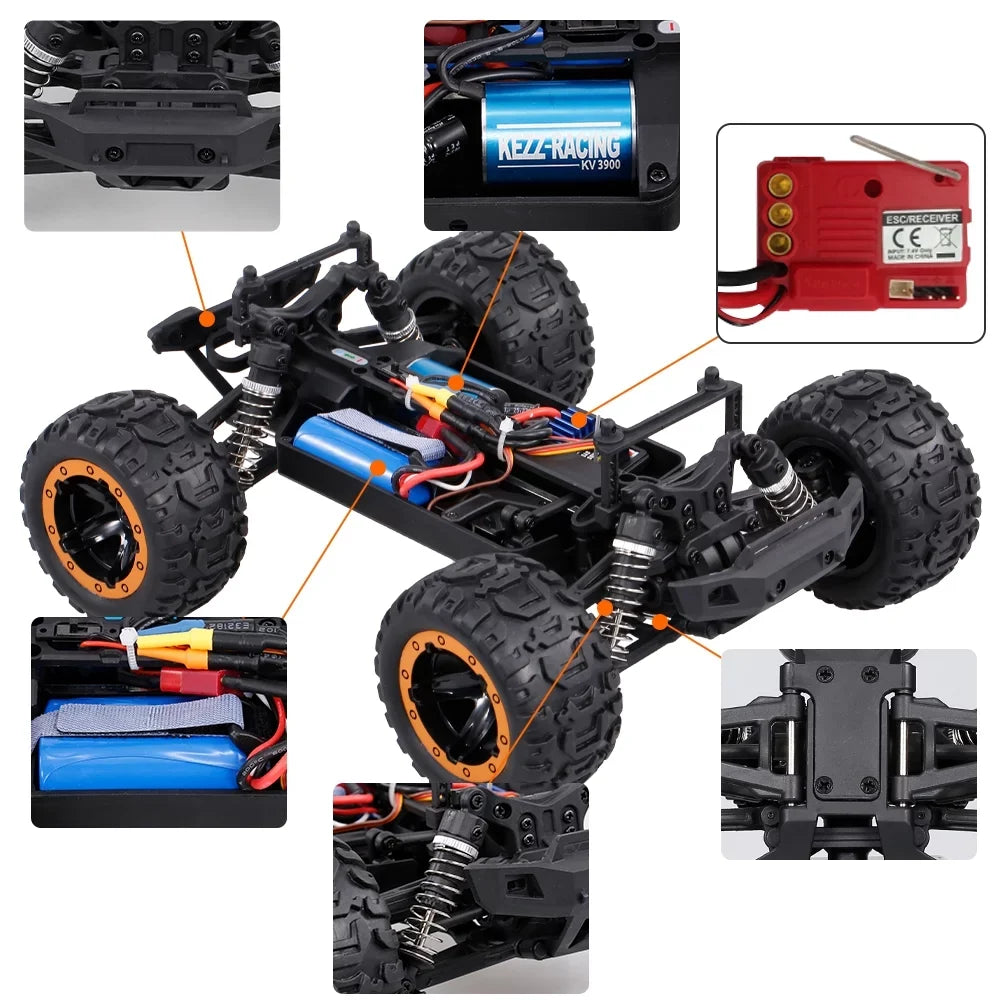 Linxtech  Car,Big Adult Ajcoflt 1 16 45 4 Montloxs 4 Foot Kids 16889 A 1 16  Car Road Motor Truck for 4 Race 16889 , Toy 1 16 Scale 16889 1 16 45 4 oolRC Remote 45 km h Brushless Off