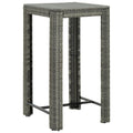 Andoer Garden Bar Table Gray 23.8"x23.8"x43.5" Poly Rattan