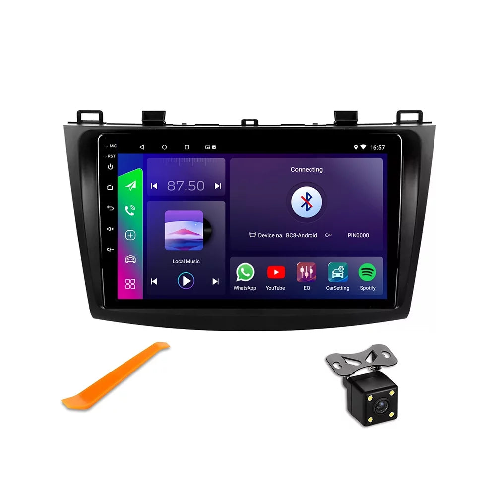 9 inch Apple CarPlay & Android Auto Car Stereo Receiver, Car Radio Compatible with 2010-2013 Mazda 3 with backup camera