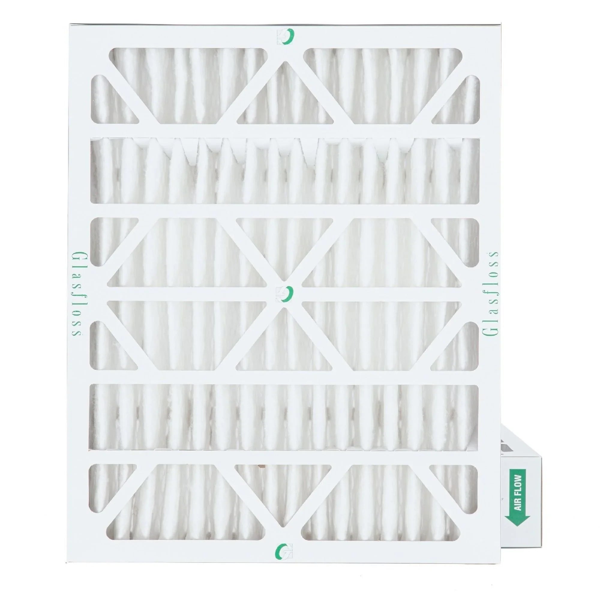 2 Pack of 20x25x4  10 Pleated 4" Inch Air Filters by Glasfloss. Actual Size: 19-1/2 x 24-1/2 x 3-3/4