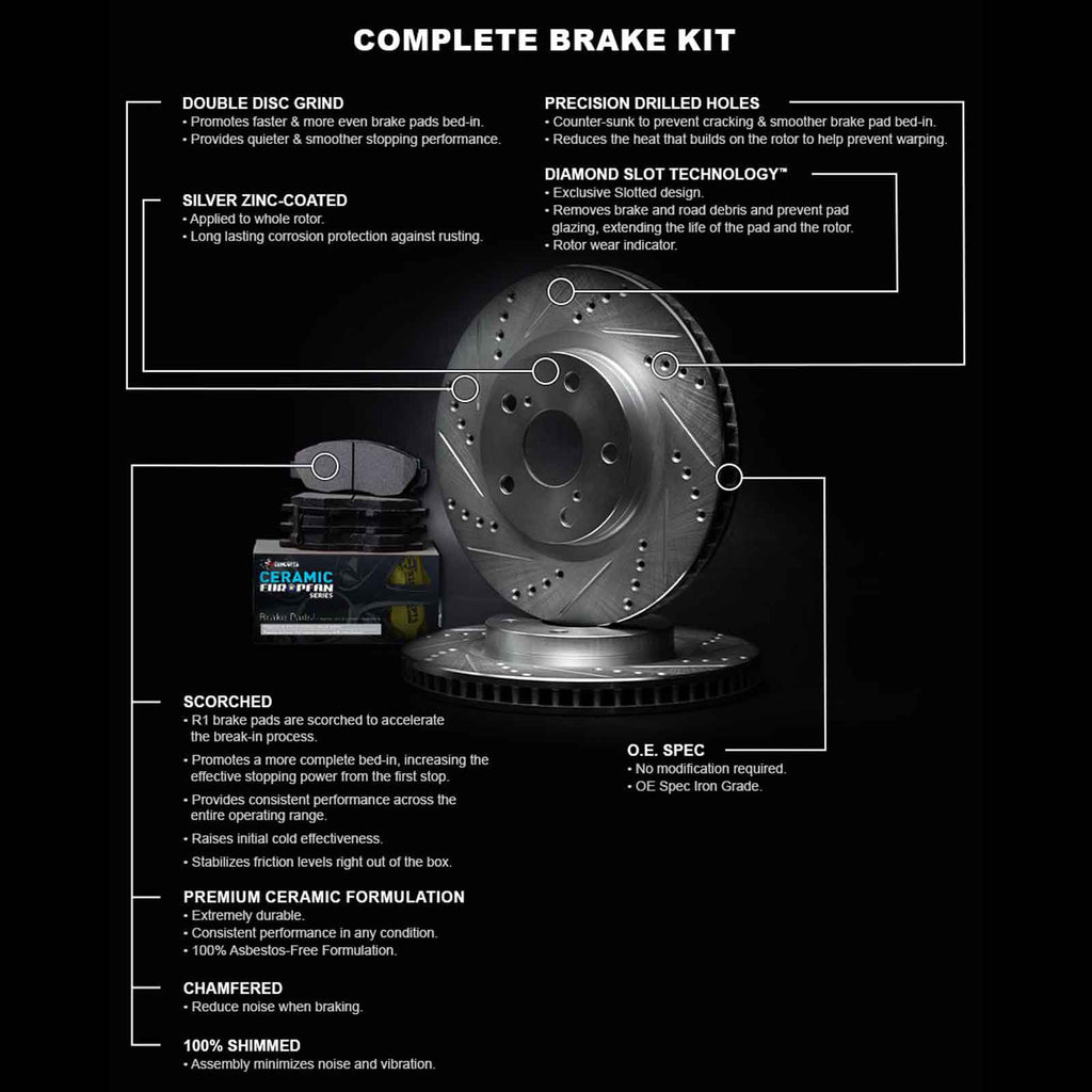 R1 Concepts Rear Brakes and Rotors Kit