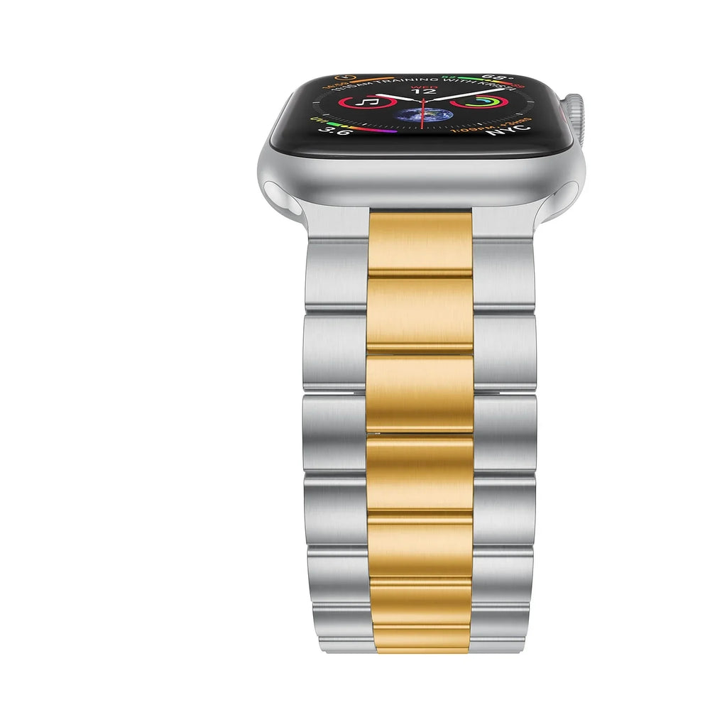 Odash -SS002GLD-45 42-44-45-49 mm Stainless Steel Two Tone Band for Apple Watch, Gold & Silver