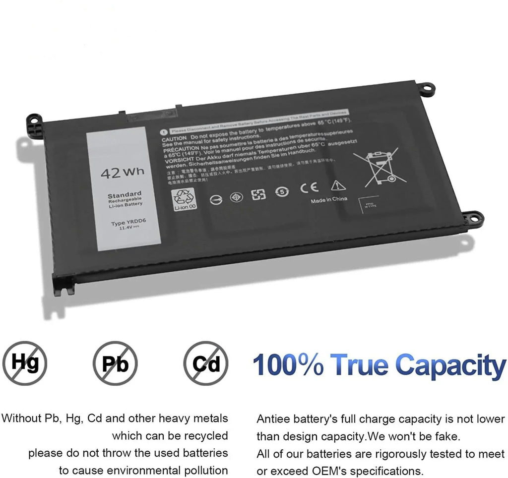 42Wh YRDD6 Battery For Dell Inspiron 7586 5482 5485 5491 5591 3310 2-in-1 5593