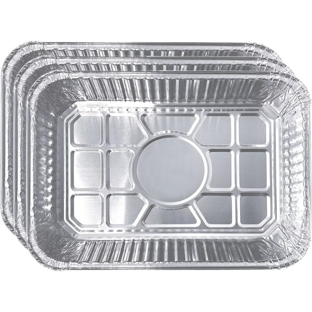 Weber 7646 Cast Iron Cooking Grates for Weber Q 300/3000 Series Grills Bundle with Generic Aluminum Drip Pans Set of 3 and Grill Cover Barbecue Waterproof Outdoor Protection