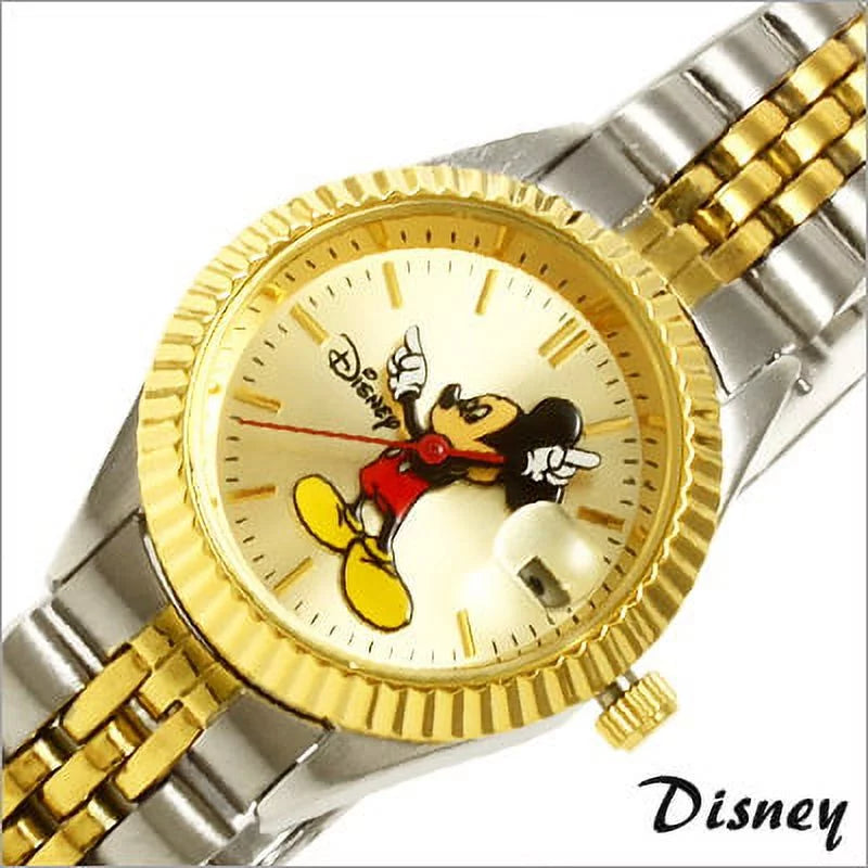 Mickey Mouse Women's MCK340 Classic 'Moving Hands' Two-Tone Bracelet Watch