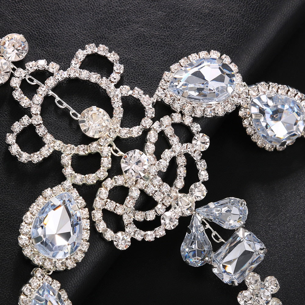Crystal Tassel Face Mask Rhinestone Masquerade Mask Jewelry for Women Hair Face Chain Halloween Party