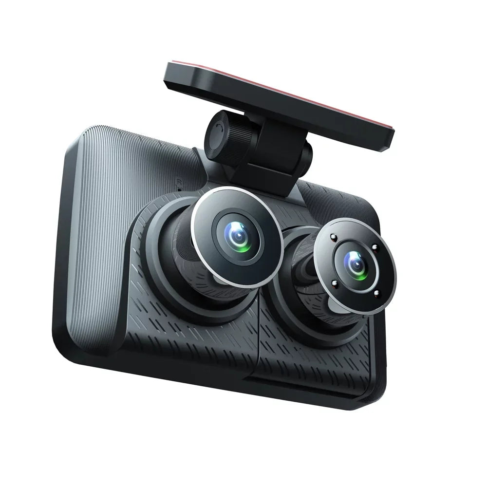 Shinysix 3 Cameras Dash Cam 4in Clear Car Rearview Mirror Car Video Recording Camcorder Wide Angle Car Camera Recorder Auto Safety Driving Recorder