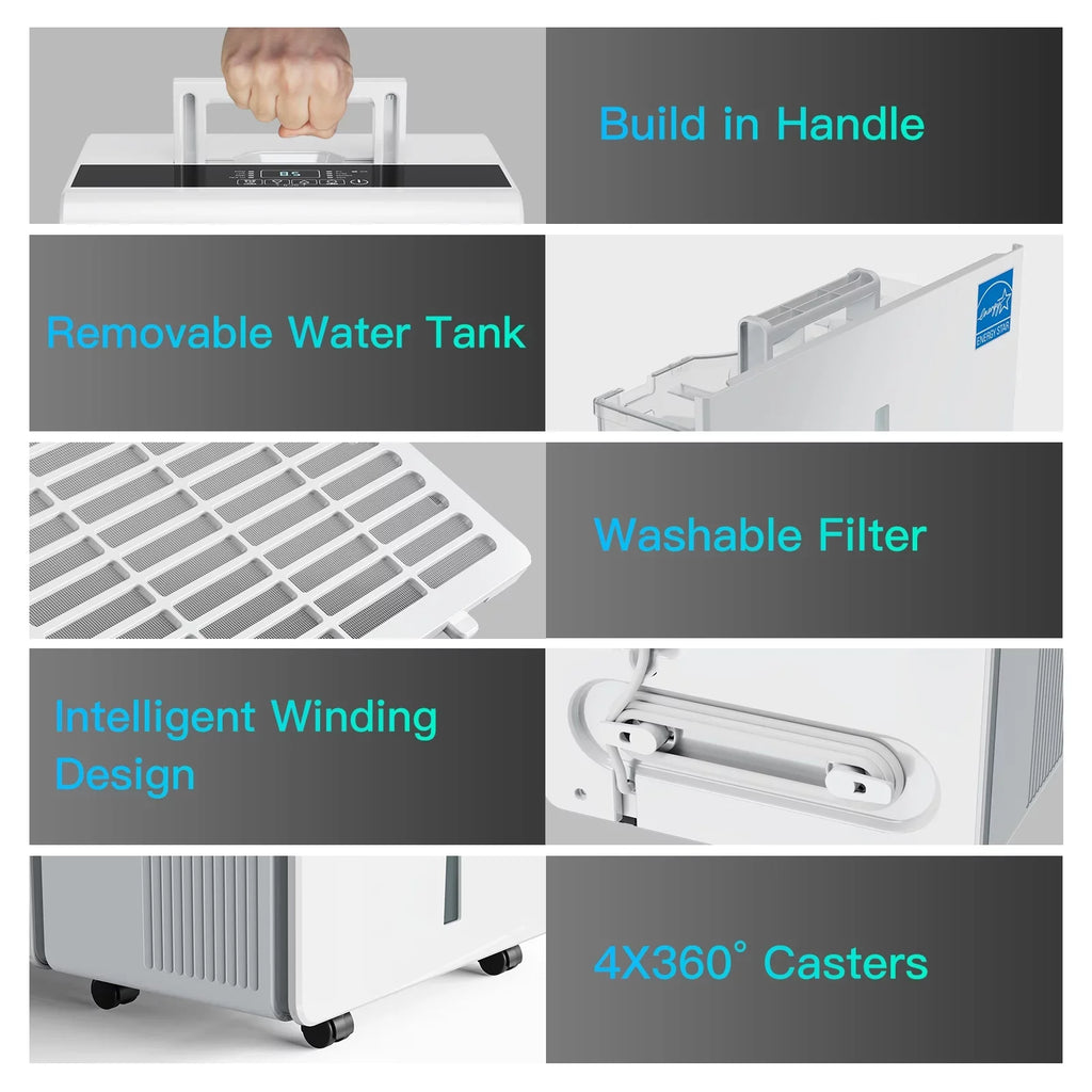 DuraComfort Dehumidifier for Basement,up to 3000 Sq.ft 35 Pint (50 Pint 2012  Standard) Dehumidifiers with
