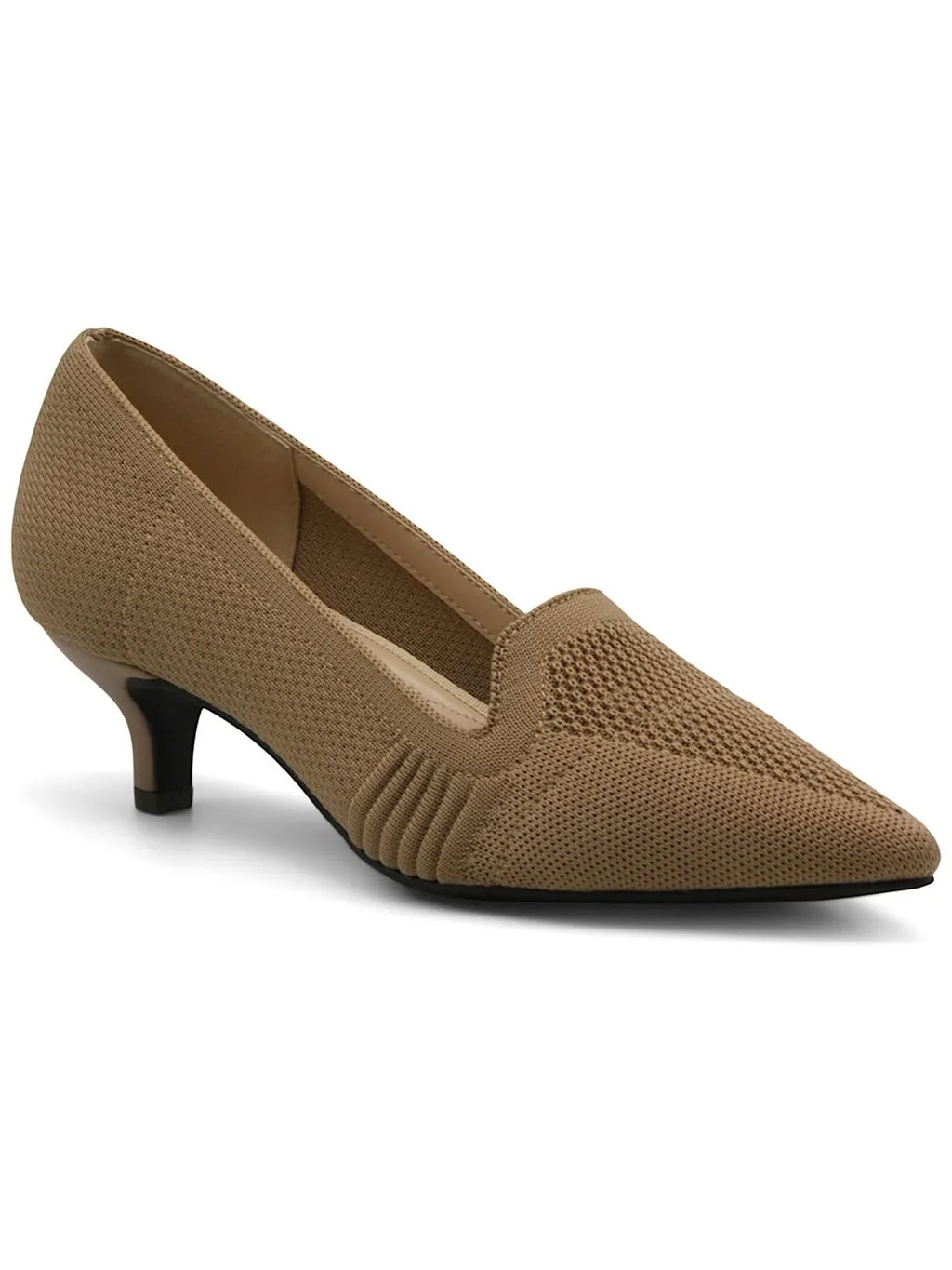 Adrienne Vittadini Womens Skippy Pointed Toe Slip-On Loafer Heels