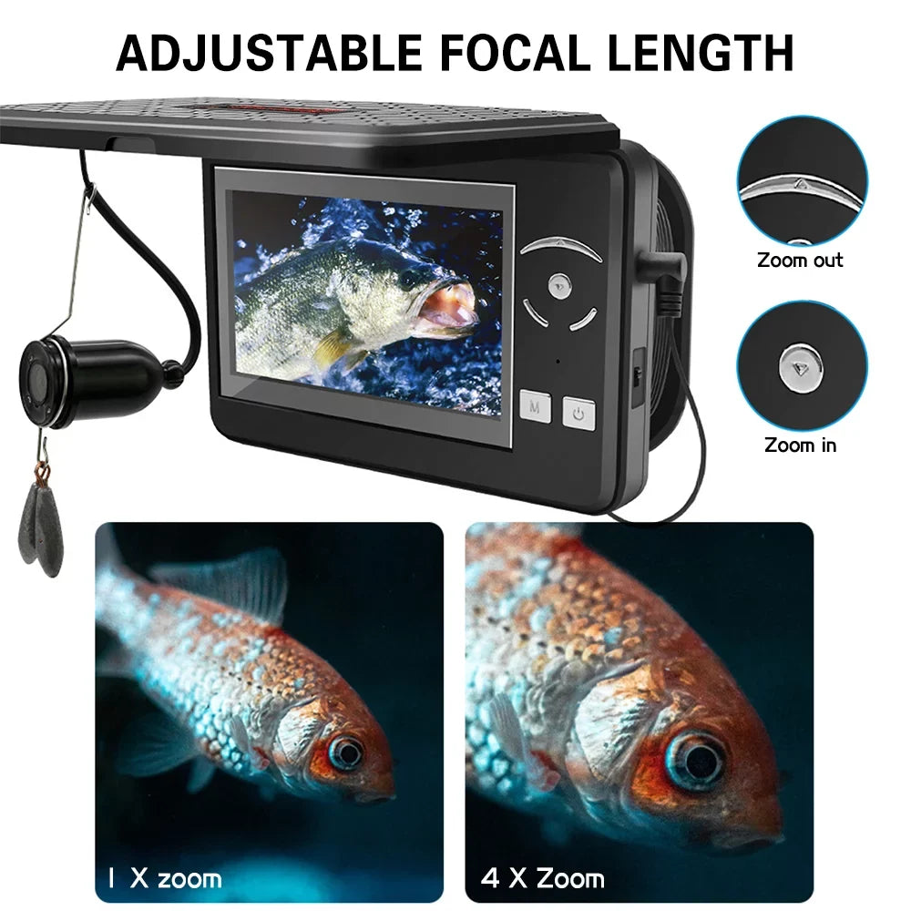 Portable Underwater Fishing Waterproof 720P Fish Finder with 4.3 Inch  Display for Ice Lake Sea Boat Fishing