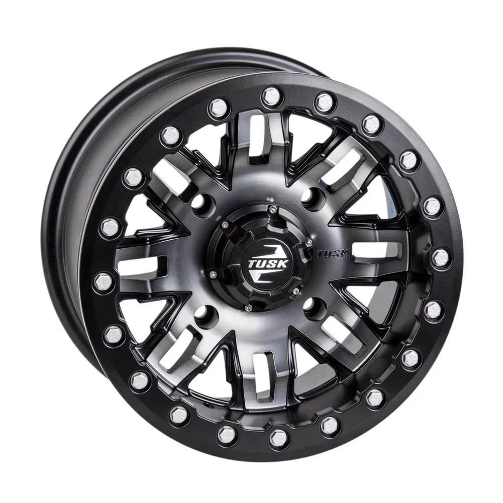 4/156 Tusk Teton Beadlock Wheel 15x7 5.0 + 2.0 Gun Metal/Black For  Wolverine  2 1000 R-Spec 2022