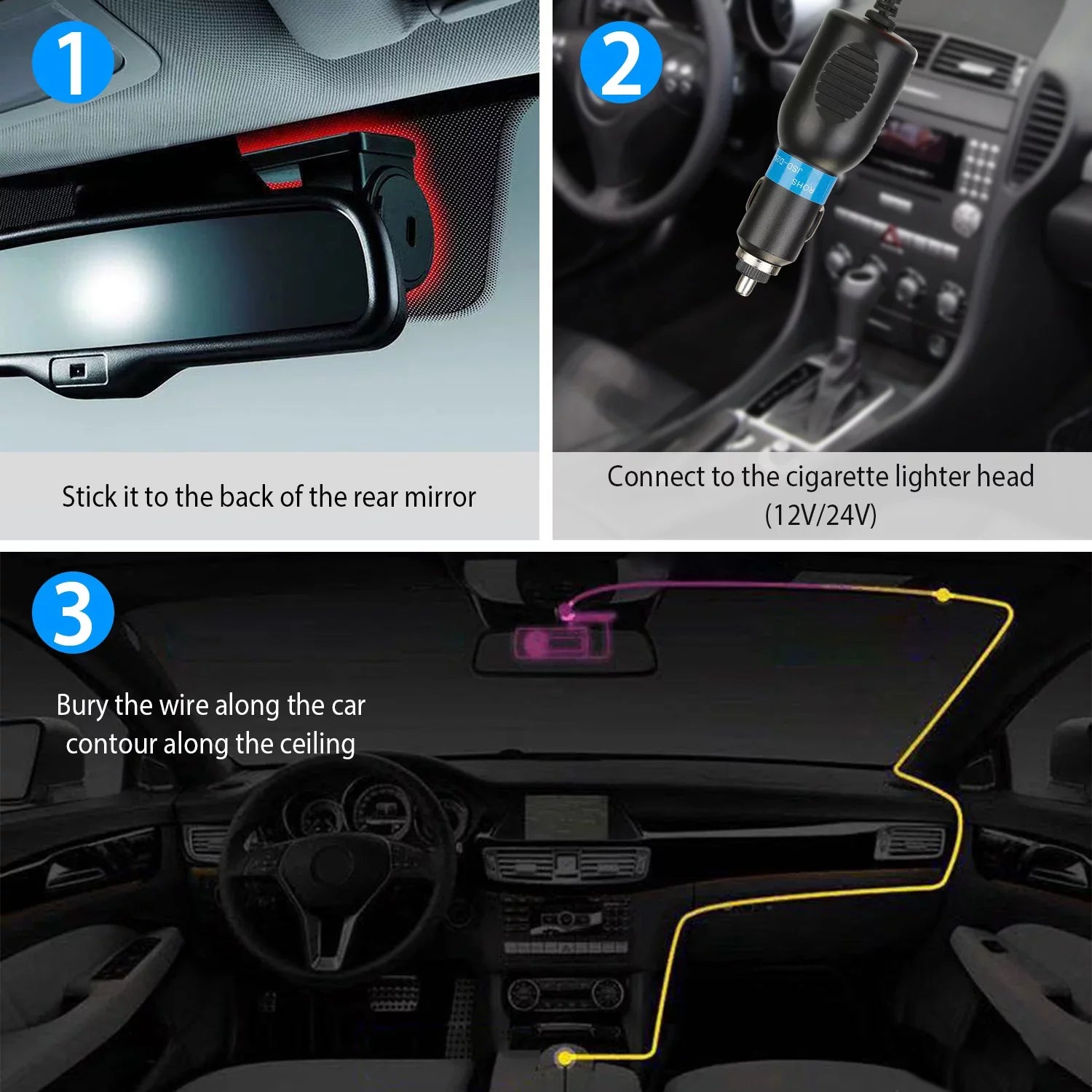 170° WiFi Dash Cam iMounTEK 1080P  Car  Camera Recorder with G-sensor App Wifi Looping Recording 11.2ft Cigarette Lighter Cable