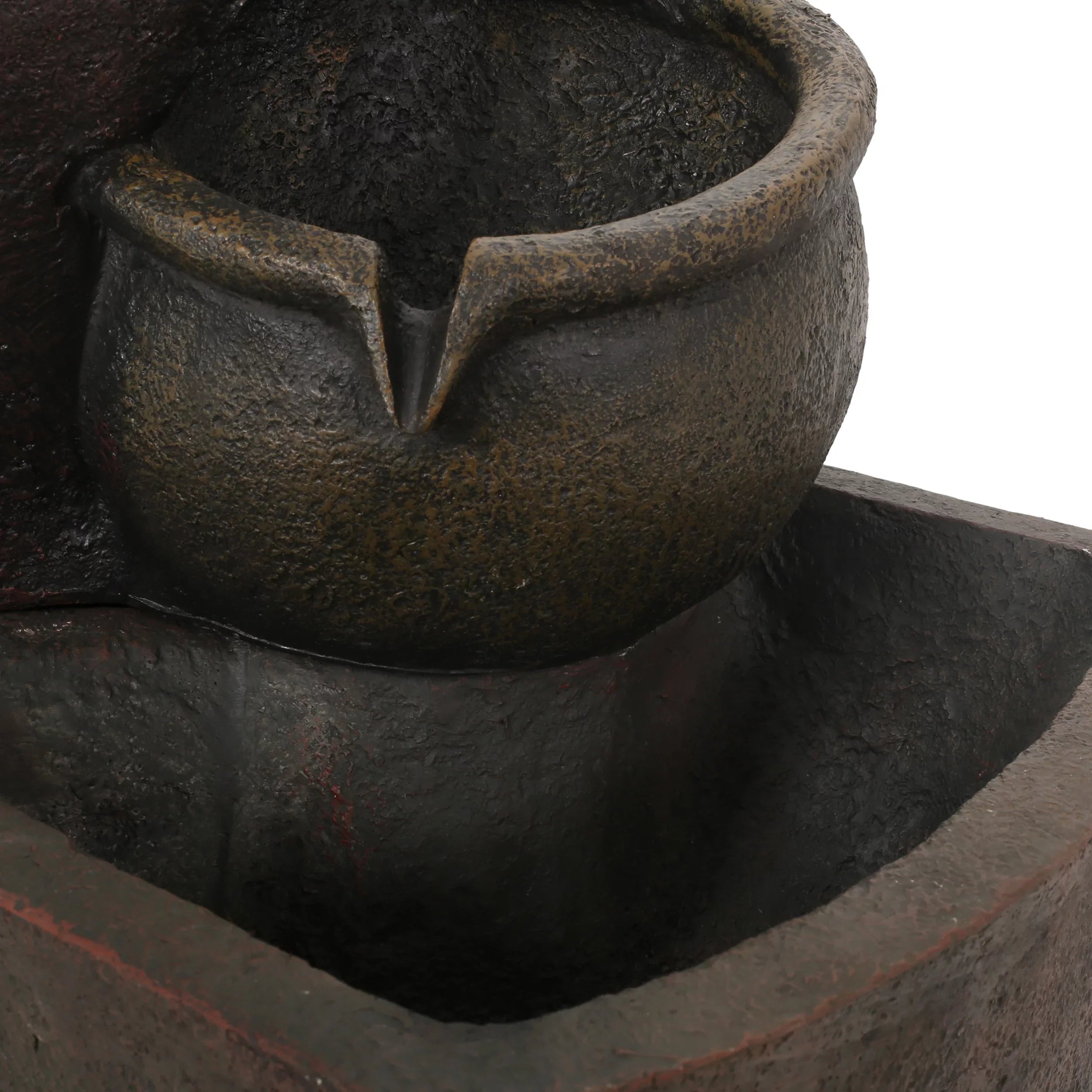 Studio Morrigan Outdoor 3 Tier Jar Fountain, Rustic Multibrown