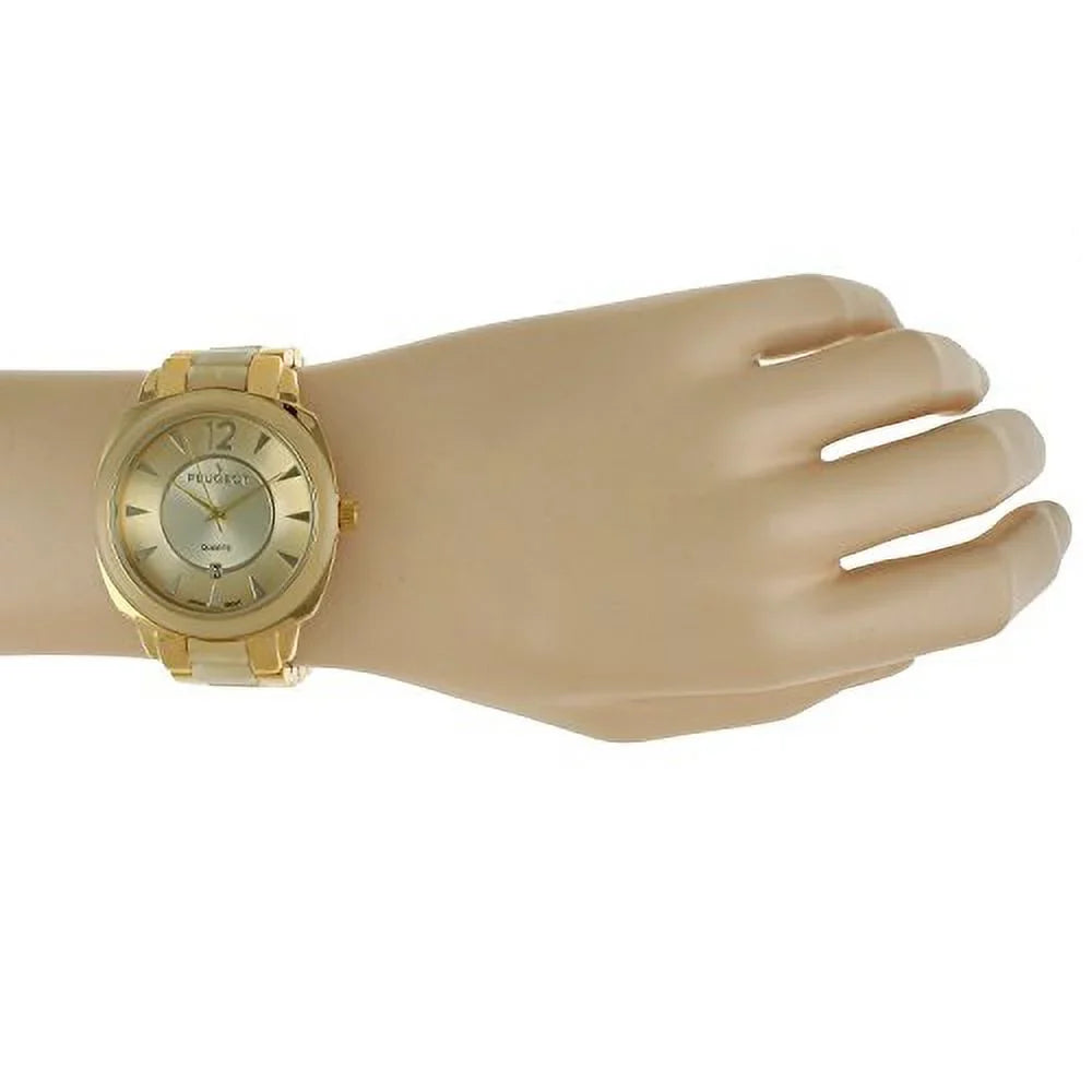 Peugeot Women's 7096GCR Gold-Tone Ivory Tortoise Shell Watch