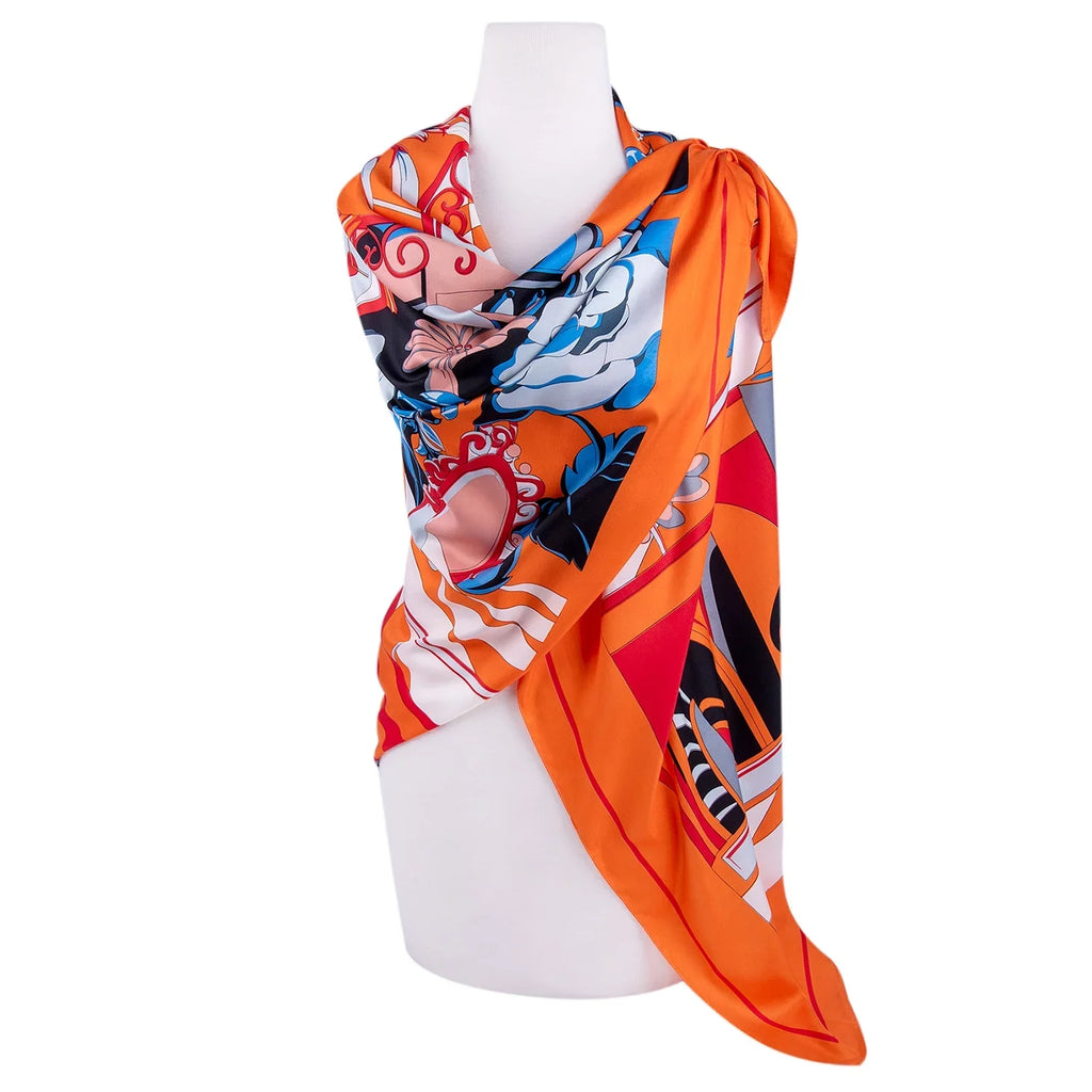 Evening Shawl and Wrap for Women Illusion Silk Shawl 51x51'' (130 * 130 cm) Travel Scarf Tops Fashion Shawl for Wedding