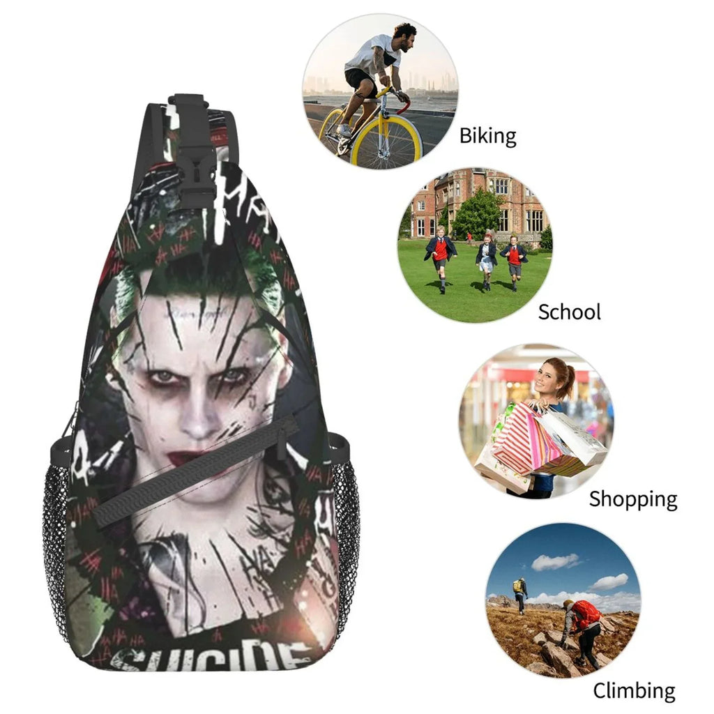 Suicide Joker Squad Sling Bag Crossbody Backpack Chest Bags Diagonally Travel Daypack For Women Men Adults Teen