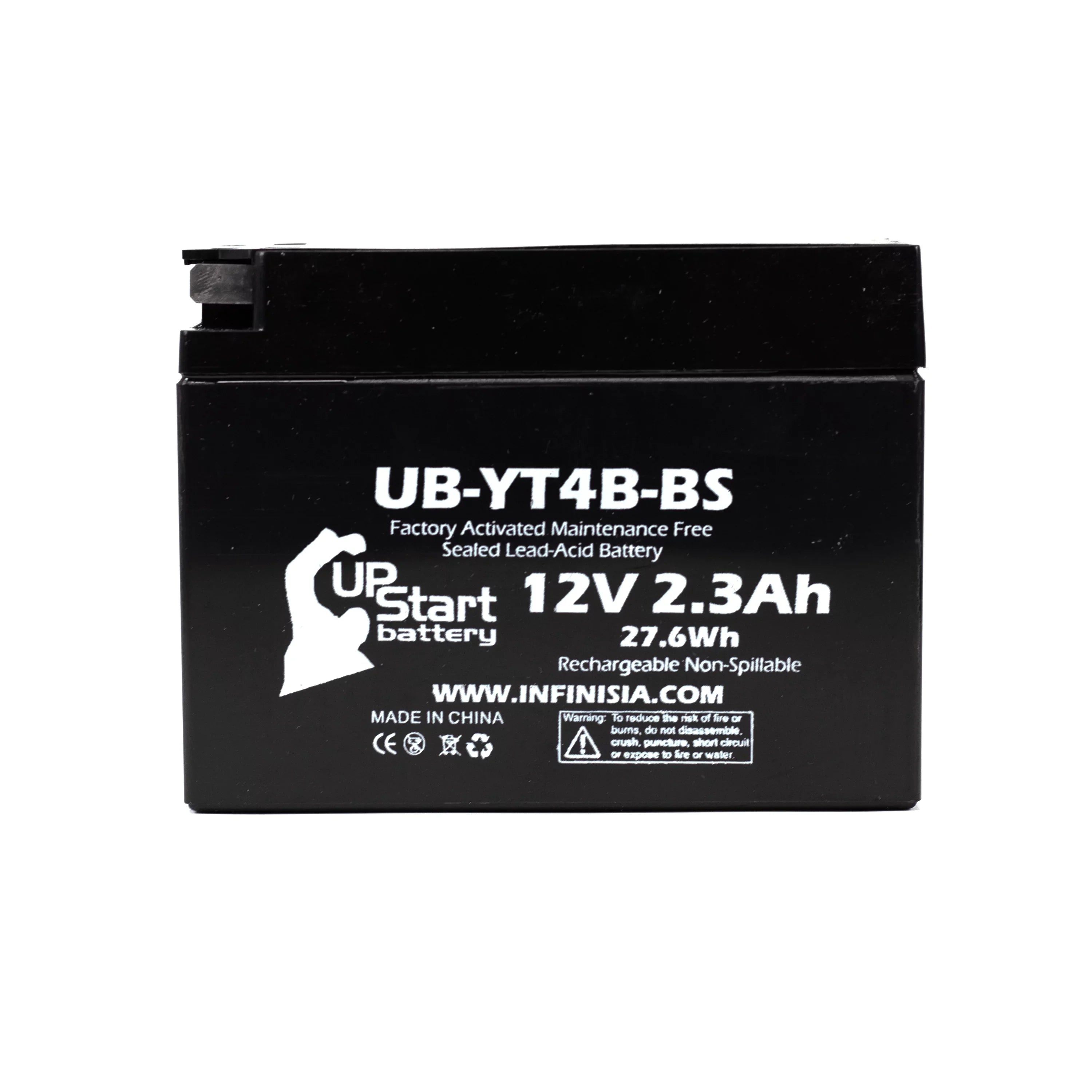 5-Pack UpStart Battery Replacement for 2012 Yamaha SR400 () 400CC Factory Activated, Maintenance Free, Motorcycle Battery - 12V, 2.3Ah, -YT4B-