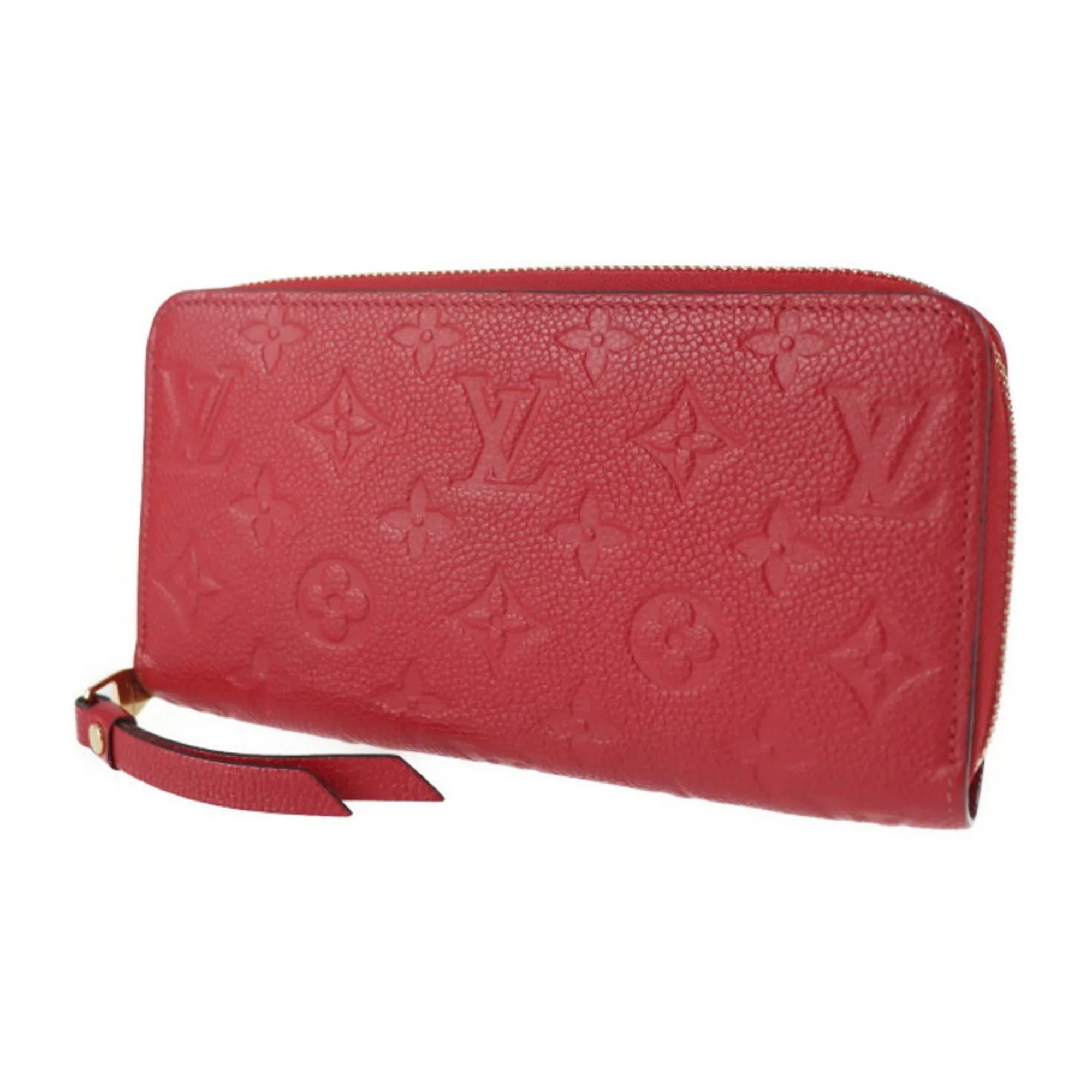 Pre-Owned   Louis Vuitton Zippy Wallet Long M60737 Monogram Implant Cerise Zip Around Round Zipper (Good)