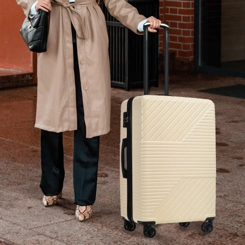 Zateety Hardshell Luggage Sets 3 Piece double spinner 8 wheels Suitcase with  Lock Lightweight 20''24''28''