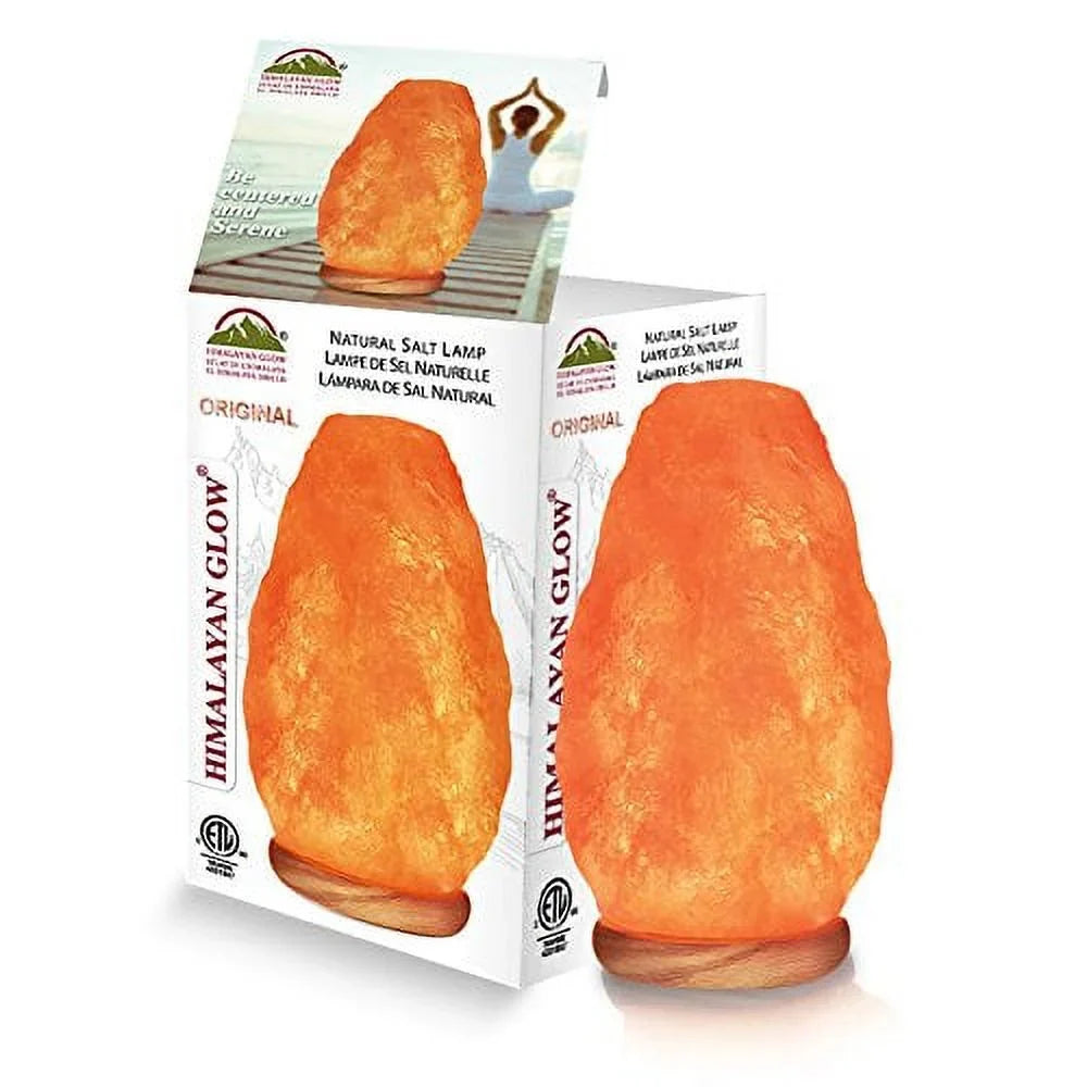 Himalayan Glow Hand Carved Natural Crystal Himalayan Salt Lamp With Genuine Neem Wood Base, Bulb And Dimmer Control.8 to 9 Inch, 8 to 11 lbs.