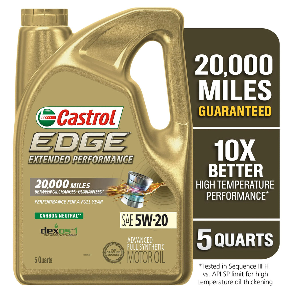 Castrol  Extended Performance 5W-20 Advanced Full Synthetic Motor Oil, 5 Quarts