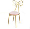 Golden Butterfly Backrest Chairs Modern Vanity Stool with Cushioned Back Vanity Chair Pink Princess Chair Girls Ladies Creative Makeup Stool Art Leisure Chair Seat for Bedroom, Dining Room