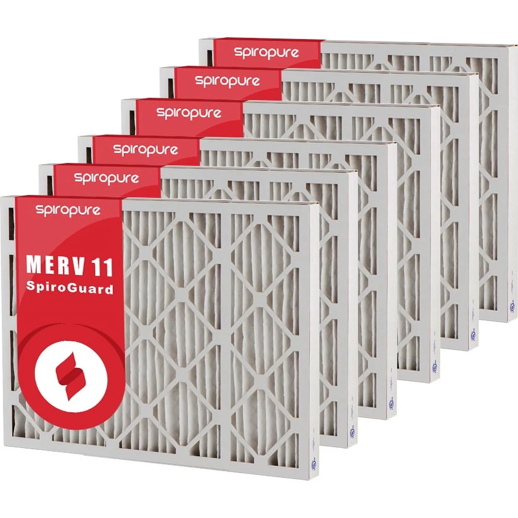 SpiroPure 18x32x2  11 Pleated Filter Air Filters - Made in  (6 Pack)