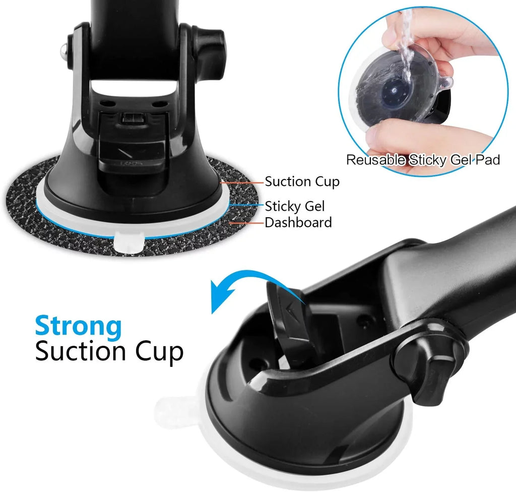 Suction Cup Mount for Garmin [Quick Telescopic Extension Arm] (Set of 2),  Dashboard Mount Dash Windshield