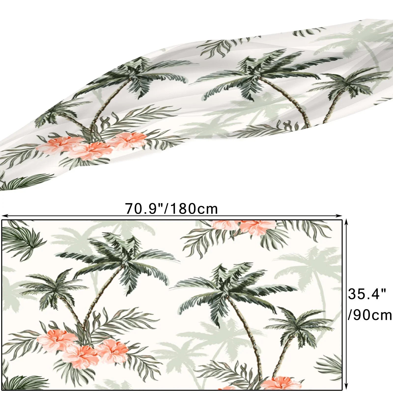Palm Trees Silk Long Scarf for Women Large Oblong Sunscreen Shawls Wraps Neck Headscarf Hair Wraps Gift Packed