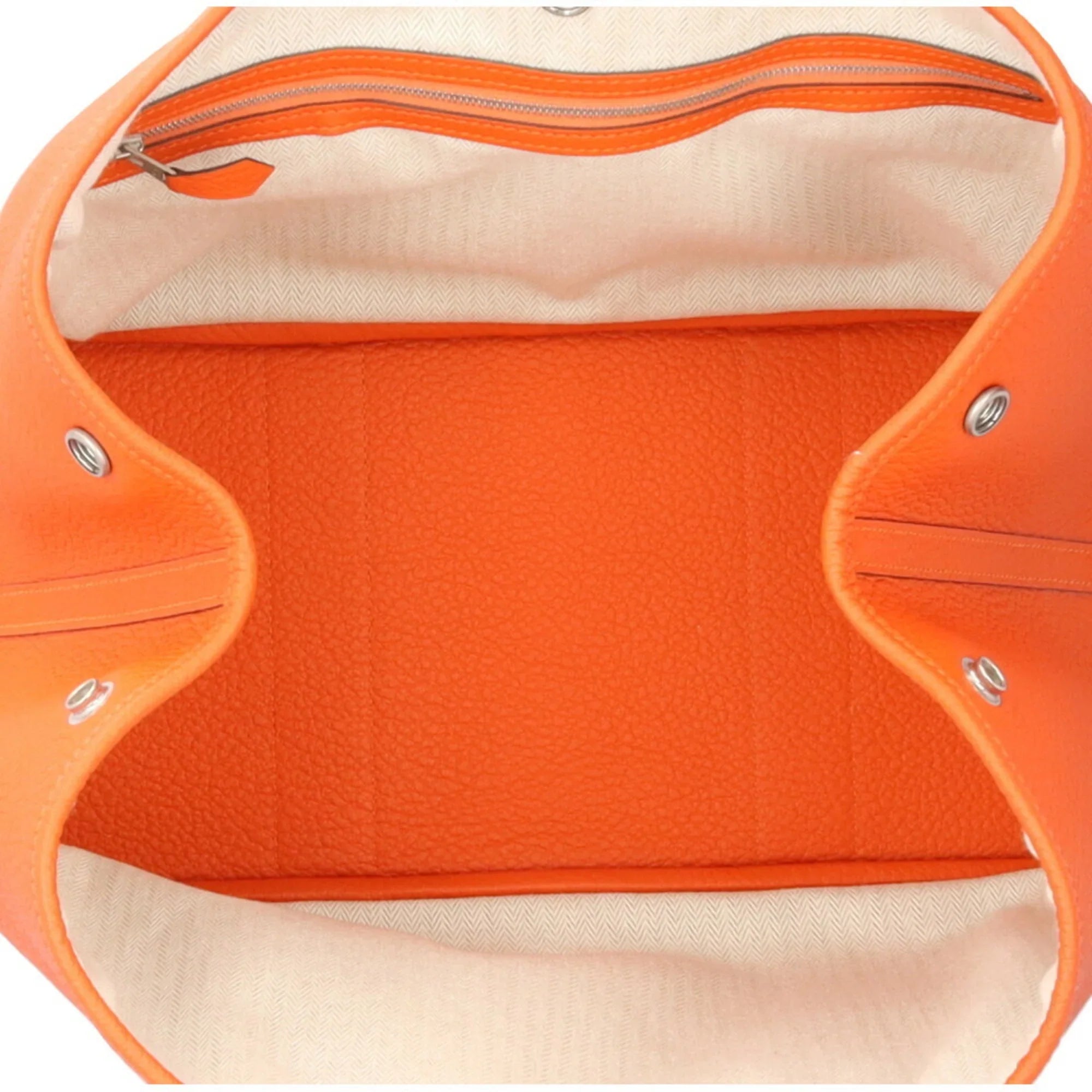 Pre-Owned Hermes Garden  Tote Bag Leather Orange Ladies  (Good)