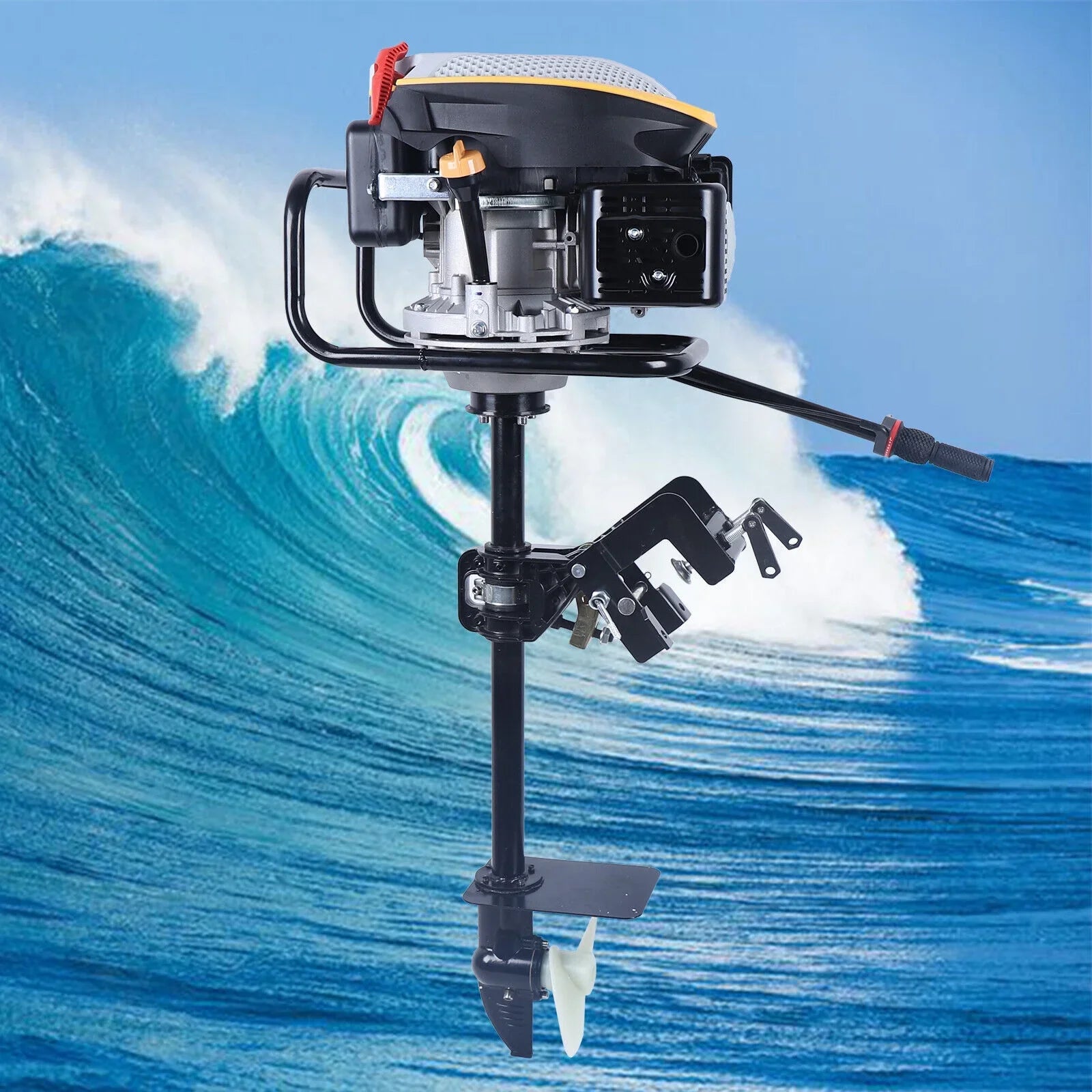 Miumaeov 4 Stroke 9  Outboard Motor 225  Fishing Boat Engine Air Cooling Single Cylinder Heavy Duty Boat Engine Marine Engine with  Ignition System 3600 r/min