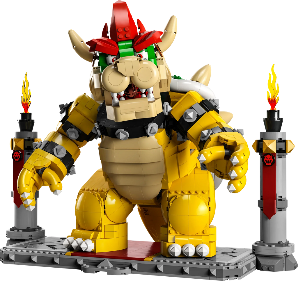 Super Mario The Mighty Bowser, 3D Build and Display Kit, Collectible Posable Character Figure with Battle Platform, Video Game Toy Idea for Fans of Super Mario Bros, 71411